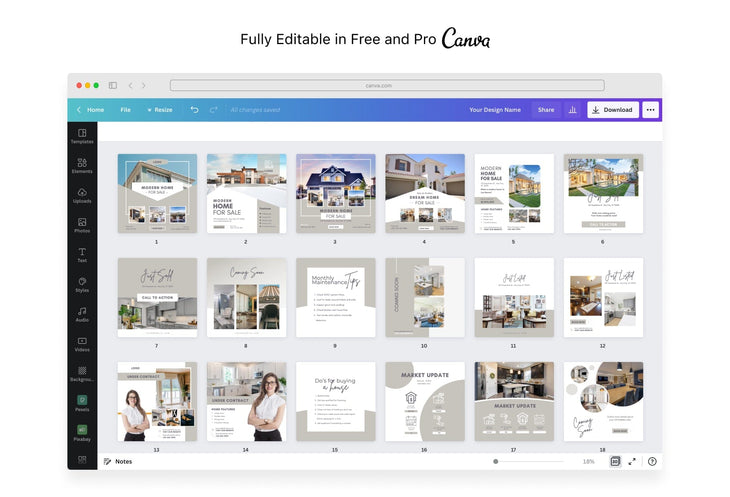Ladystrategist 30 Real Estate Instagram Post Canva Templates instagram canva templates social media templates etsy free canva templates