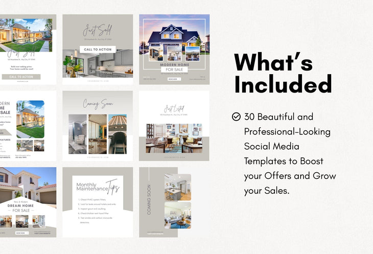 Ladystrategist 30 Real Estate Instagram Post Canva Templates instagram canva templates social media templates etsy free canva templates