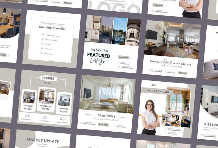 Ladystrategist 30 Real Estate Instagram Post Canva Templates instagram canva templates social media templates etsy free canva templates