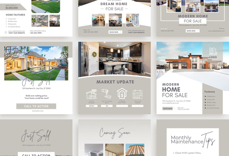 Ladystrategist 30 Real Estate Instagram Post Canva Templates instagram canva templates social media templates etsy free canva templates