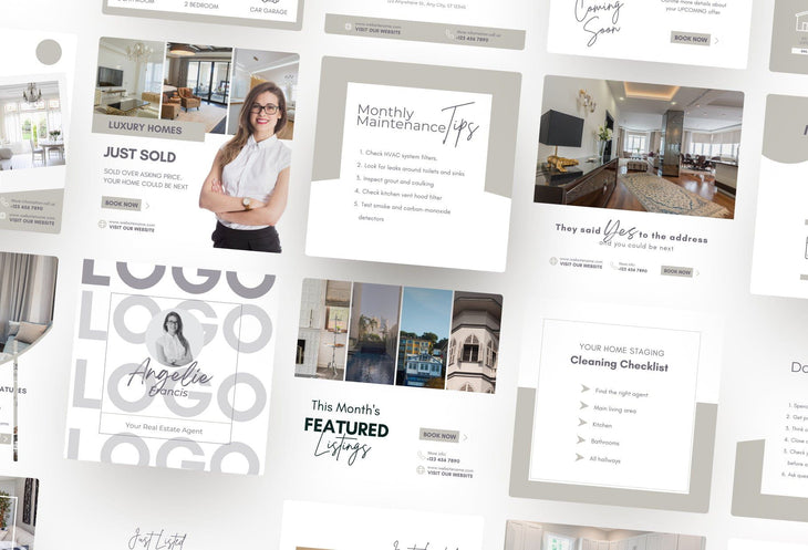 Ladystrategist 30 Real Estate Instagram Post Canva Templates instagram canva templates social media templates etsy free canva templates
