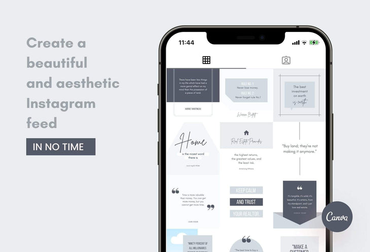 Ladystrategist 30 Real Estate Quotes - Instagram Post Canva Templates instagram canva templates social media templates etsy free canva templates