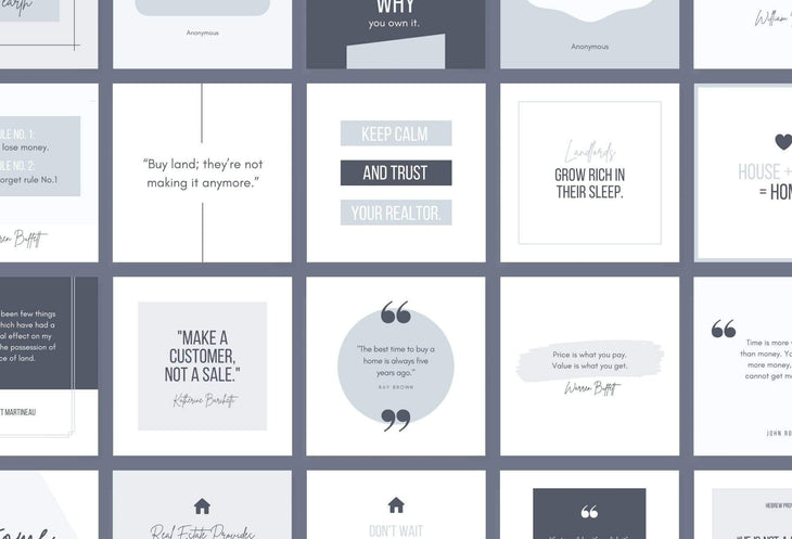 Ladystrategist 30 Real Estate Quotes - Instagram Post Canva Templates instagram canva templates social media templates etsy free canva templates