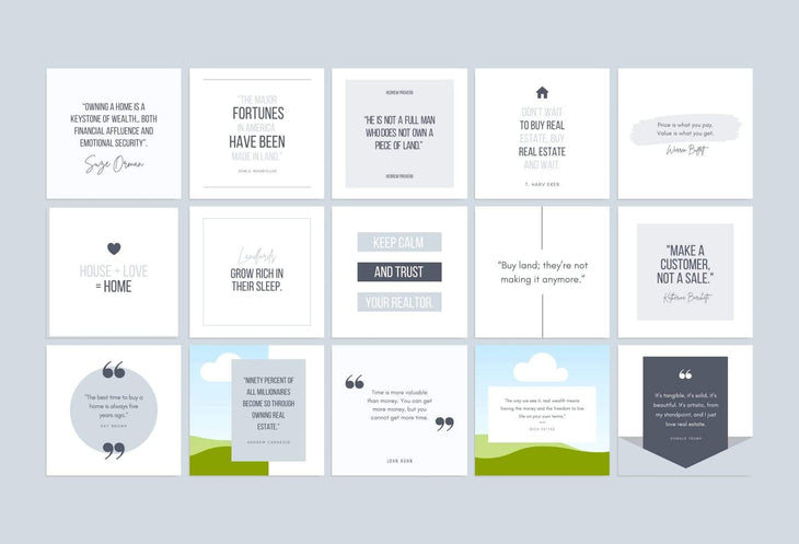 Ladystrategist 30 Real Estate Quotes - Instagram Post Canva Templates instagram canva templates social media templates etsy free canva templates