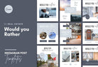 Ladystrategist 30 Real Estate Would you Rather - Instagram Post Canva Templates instagram canva templates social media templates etsy free canva templates