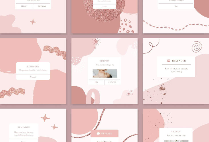 Ladystrategist 30 Reminders and Notifications Rose Gold Instagram Engagement Booster Post Canva Templates instagram canva templates social media templates etsy free canva templates