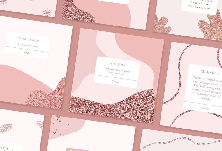 Ladystrategist 30 Reminders and Notifications Rose Gold Instagram Engagement Booster Post Canva Templates instagram canva templates social media templates etsy free canva templates