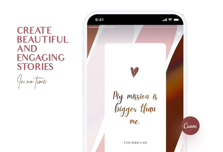 Ladystrategist 30+ Rose Gold Instagram Stories - Canva Templates instagram canva templates social media templates etsy free canva templates