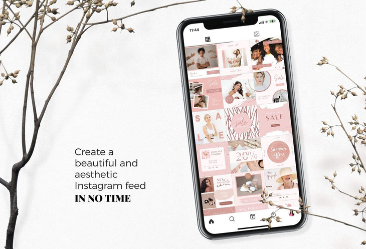 Ladystrategist 30 Sales Events and Promos Rose Gold Instagram Engagement Booster Post Canva Templates instagram canva templates social media templates etsy free canva templates