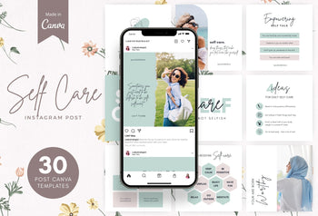Ladystrategist 30 Self Care Instagram Post Canva Templates instagram canva templates social media templates etsy free canva templates