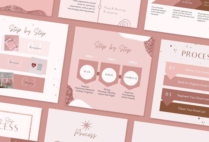 Ladystrategist 30 Step by Step Process Rose Gold Instagram Engagement Booster Post Canva Templates instagram canva templates social media templates etsy free canva templates