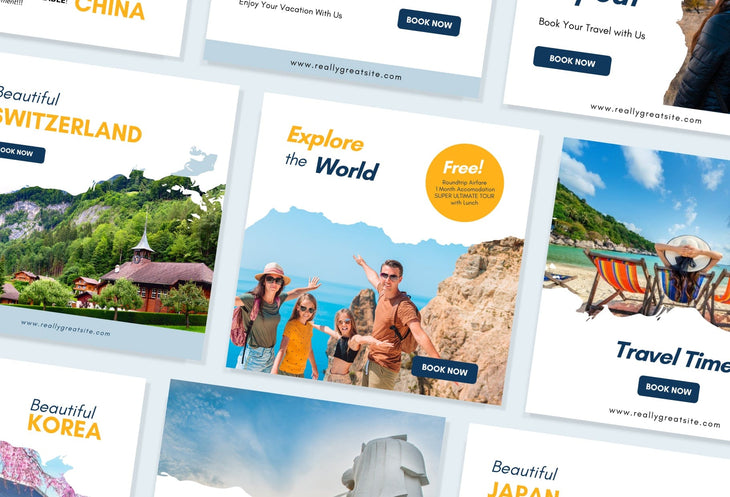 Ladystrategist 30 Travel Instagram Post Canva Templates V2 instagram canva templates social media templates etsy free canva templates