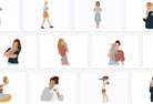 Ladystrategist 30 Unique Female Pet Cats Illustrations Fully Editable in Canva instagram canva templates social media templates etsy free canva templates