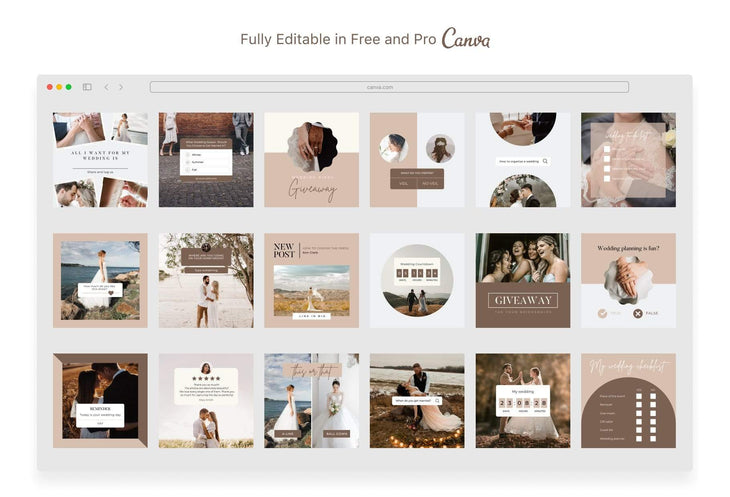 Ladystrategist 30 Wedding Instagram Engagement Post Canva Templates instagram canva templates social media templates etsy free canva templates
