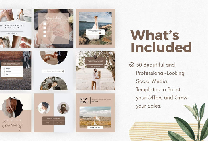 Ladystrategist 30 Wedding Instagram Engagement Post Canva Templates instagram canva templates social media templates etsy free canva templates