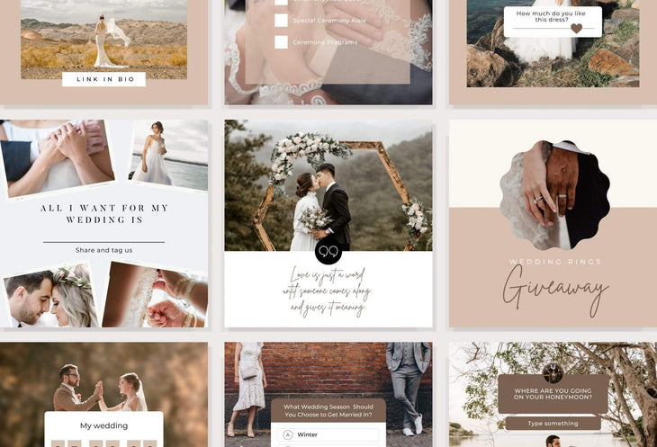 Ladystrategist 30 Wedding Instagram Engagement Post Canva Templates instagram canva templates social media templates etsy free canva templates