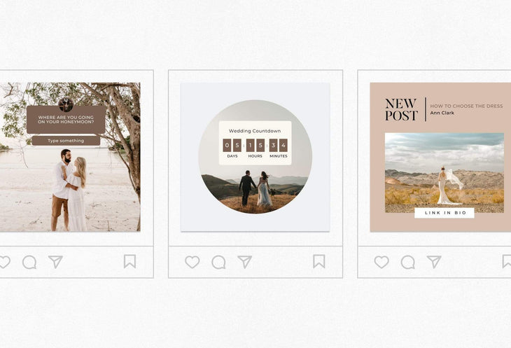 Ladystrategist 30 Wedding Instagram Post Canva Templates V2 instagram canva templates social media templates etsy free canva templates