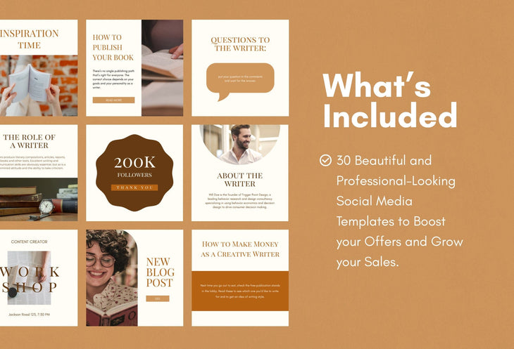 Ladystrategist 30 Writers Instagram Engagement Posts instagram canva templates social media templates etsy free canva templates