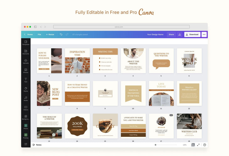 Ladystrategist 30 Writers Instagram Engagement Posts instagram canva templates social media templates etsy free canva templates