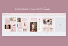 Ladystrategist 4 Page Media Kit Canva Template for Influencers Rose Gold instagram canva templates social media templates etsy free canva templates