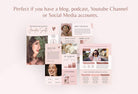 Ladystrategist 4 Page Media Kit Canva Template for Influencers Rose Gold instagram canva templates social media templates etsy free canva templates