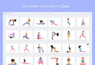 Ladystrategist 40 Unique Yoga Illustrations - Fully Editable in Canva instagram canva templates social media templates etsy free canva templates