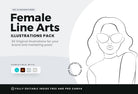 Ladystrategist 50 Female Line Arts Illustrations - Fully Editable in Canva instagram canva templates social media templates etsy free canva templates