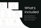 Ladystrategist 50 Outline Female Illustrations - Fully Editable in Canva instagram canva templates social media templates etsy free canva templates