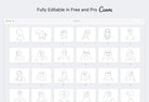 Ladystrategist 50 Outline Female Illustrations - Fully Editable in Canva instagram canva templates social media templates etsy free canva templates