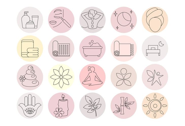 Ladystrategist 50 Wellness Instagram Story Highlight Covers Canva Templates instagram canva templates social media templates etsy free canva templates