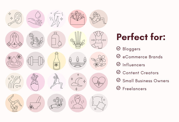 Ladystrategist 50 Wellness Instagram Story Highlight Covers Canva Templates instagram canva templates social media templates etsy free canva templates
