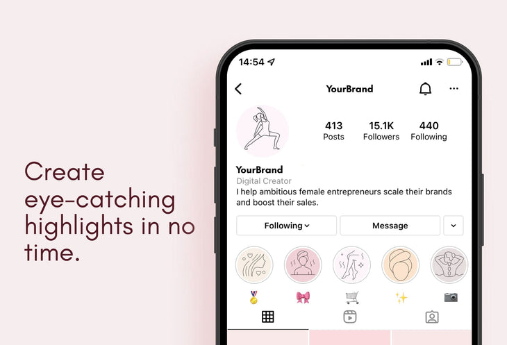 Ladystrategist 50 Wellness Instagram Story Highlight Covers Canva Templates instagram canva templates social media templates etsy free canva templates