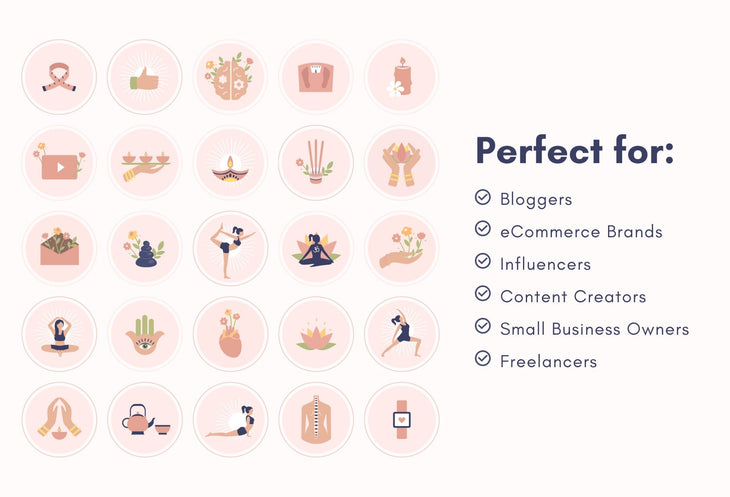 Ladystrategist 50 Yoga Instagram Story Highlight Covers Canva Templates instagram canva templates social media templates etsy free canva templates