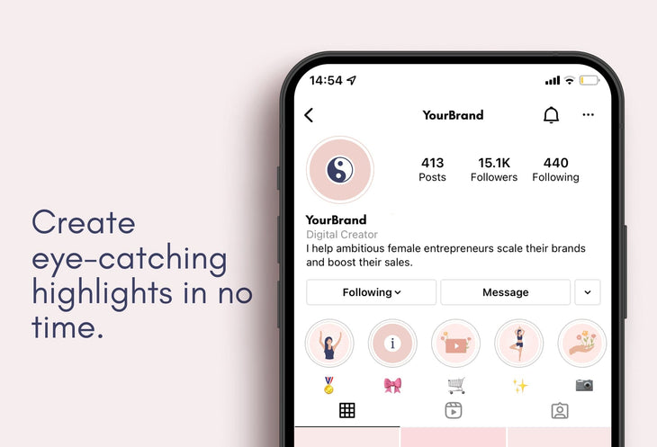 Ladystrategist 50 Yoga Instagram Story Highlight Covers Canva Templates instagram canva templates social media templates etsy free canva templates