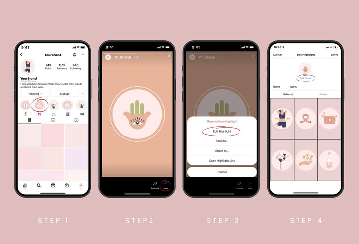Ladystrategist 50 Yoga Instagram Story Highlight Covers Canva Templates instagram canva templates social media templates etsy free canva templates