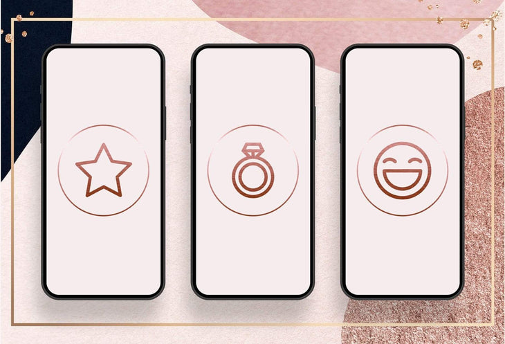 Ladystrategist 90 Essential Instagram Story Highlight Covers - Rose Gold instagram canva templates social media templates etsy free canva templates