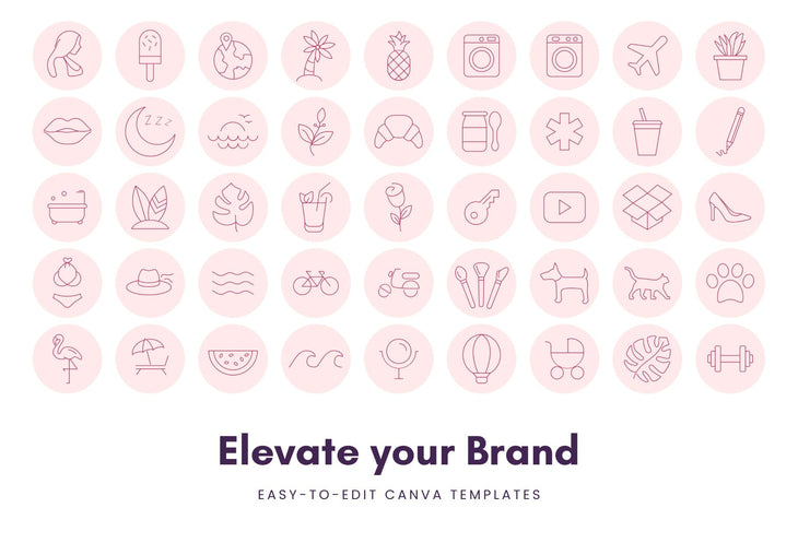 Ladystrategist 90 Lifestyle Pastel Instagram Story Highlight Covers instagram canva templates social media templates etsy free canva templates
