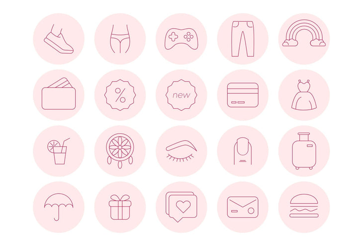 Ladystrategist 90 Lifestyle Pastel Instagram Story Highlight Covers instagram canva templates social media templates etsy free canva templates