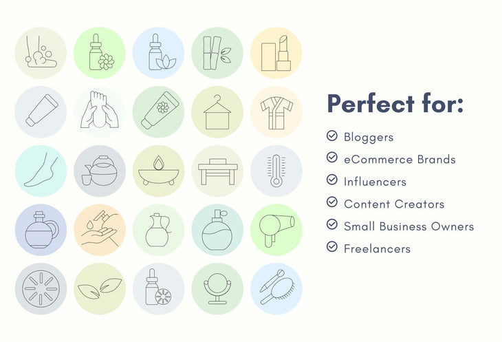 Ladystrategist 90 Wellness Pastel Instagram Story Highlight Covers instagram canva templates social media templates etsy free canva templates