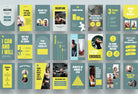 Ladystrategist 97 Done-for-You Fitness Instagram Stories Canva Templates - Dark Cyan instagram canva templates social media templates etsy free canva templates