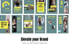 Ladystrategist 97 Done-for-You Fitness Instagram Stories Canva Templates - Dark Cyan instagram canva templates social media templates etsy free canva templates