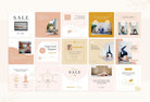 Ladystrategist YOGA Neutral - 97 Done-for-You Yoga Instagram Posts - Fully Editable Canva Templates instagram canva templates social media templates etsy free canva templates