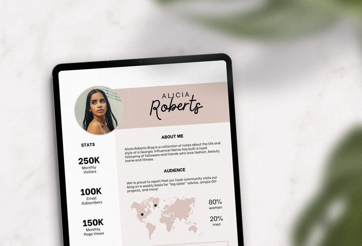 Ladystrategist Alicia Roberts Media Kit Canva Template for Influencers Rose Gold instagram canva templates social media templates etsy free canva templates