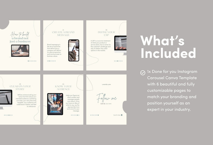 Ladystrategist Amelia Coaching 6-Page Carousel Canva Template instagram canva templates social media templates etsy free canva templates