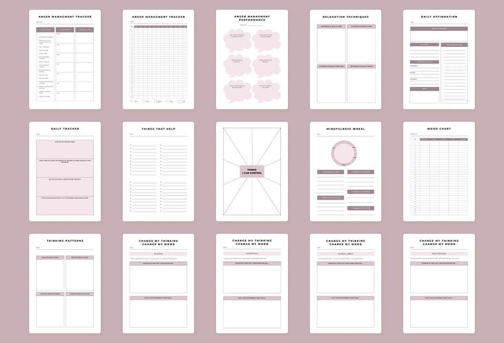 Ladystrategist Anger Management Planner Canva Template A4 Size instagram canva templates social media templates etsy free canva templates