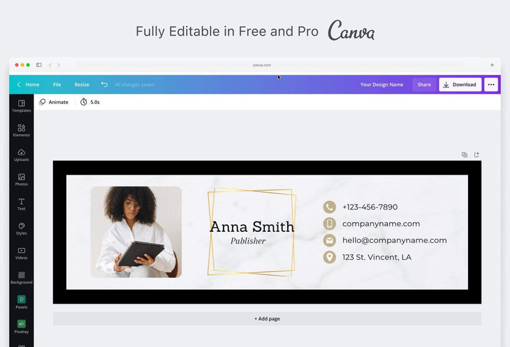 Ladystrategist Anna Email Signature Template Editable Canva Template Rose Gold instagram canva templates social media templates etsy free canva templates