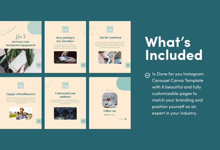 Ladystrategist Ava Coaching 6-Page Carousel Canva Template instagram canva templates social media templates etsy free canva templates