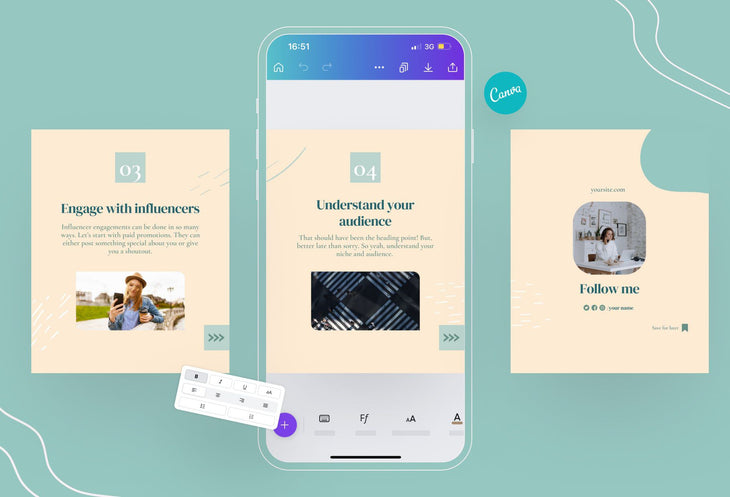 Ladystrategist Ava Coaching 6-Page Carousel Canva Template instagram canva templates social media templates etsy free canva templates