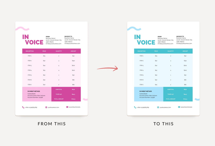 Ladystrategist Barbie Pink Invoice Canva Template Printable and Editable instagram canva templates social media templates etsy free canva templates