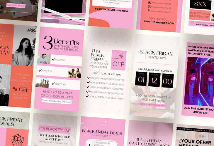 Ladystrategist Black Friday Canva Templates Bundle instagram canva templates social media templates etsy free canva templates
